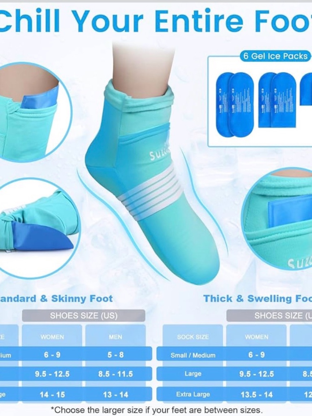 SuzziPad Cold Therapy Socks & Gloves S/M - Picture 5 of 5